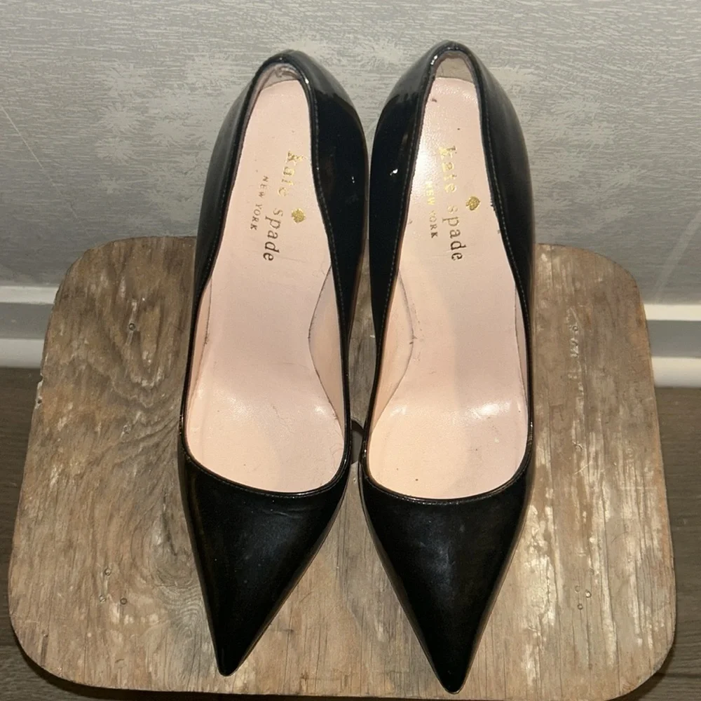 KATE SPADE • Black High Heels • Shiny • Size 5 & 5 1/2